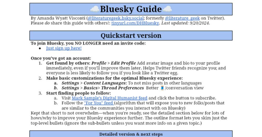 Bluesky quick start guide