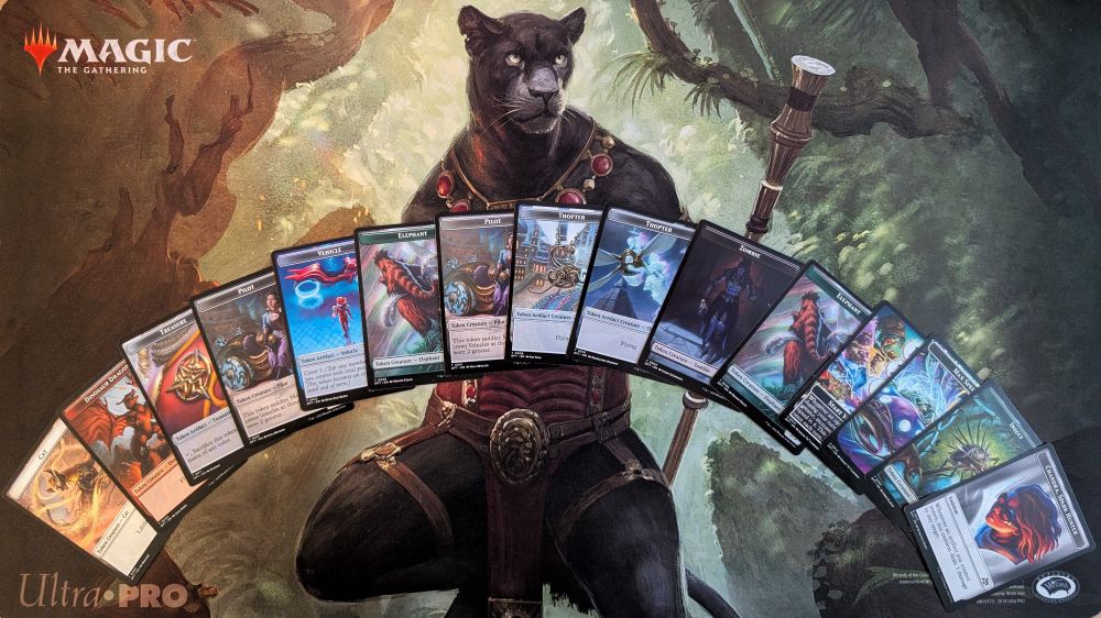 A collection of tokens from Magic the Gathering Aetherdrift