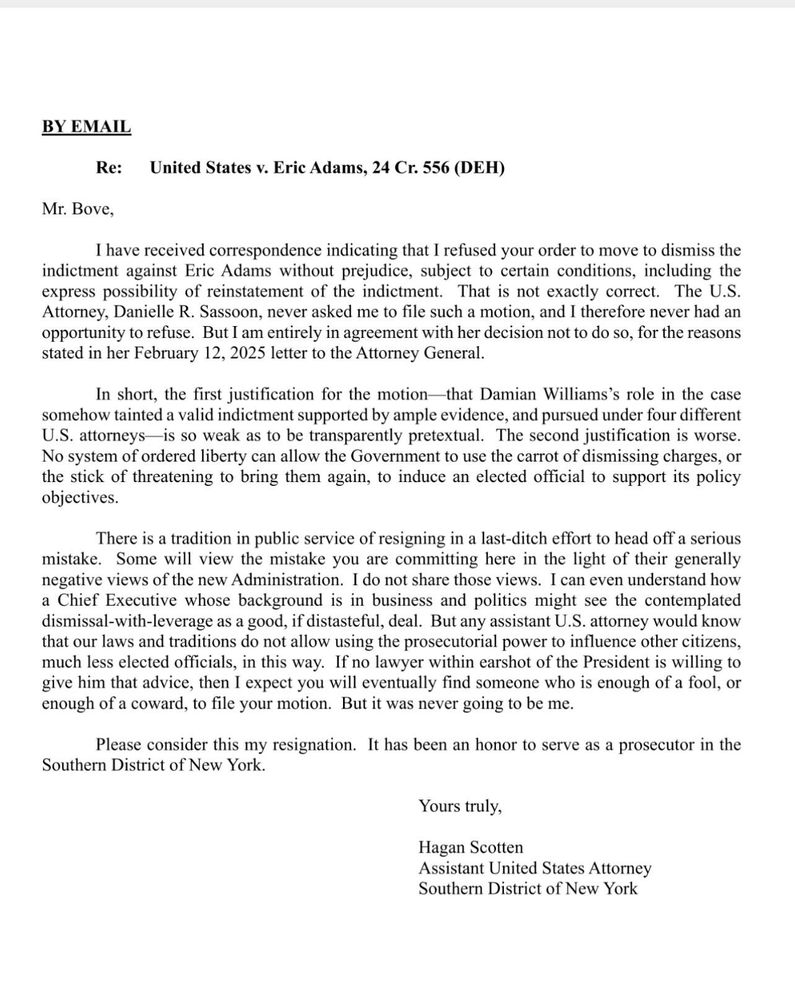 “I expect you will eventually find someone who is enough of a fool, or enough of a coward to file the emotion. But, it was never going to be me“