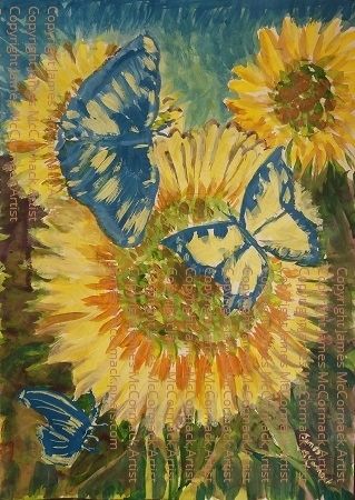 G.
Sunflowers and Butterflies.