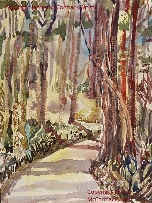 Trianon Park Peixoto Gomide.
G.
Watercolour 
Spans two city blocks, planted with trees vegetation typical of Atlantic rainforest.
