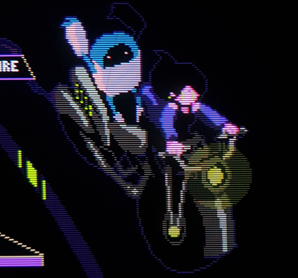 Keylocker | Turn Based Cyberpunk Action Demo on Steam. protag riding away on a bike she stole from tax evaders. this game is also about music being illegal. 270p game in 480p PC CRT
