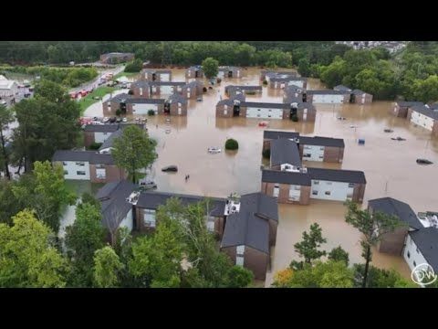 Flooding in northwest Georgia amid heavy Chattanooga rains | Drone video