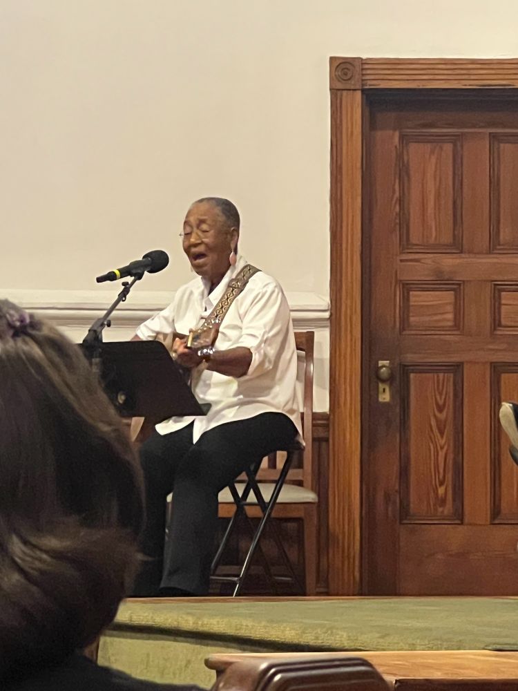 Ann Caldwell sings “All is well with my soul”
