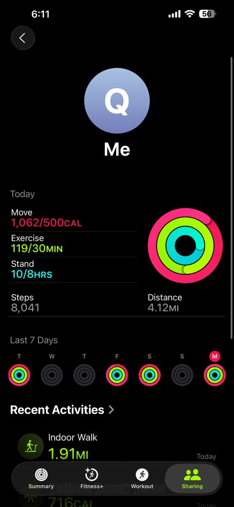 Apple Watch daily activity 