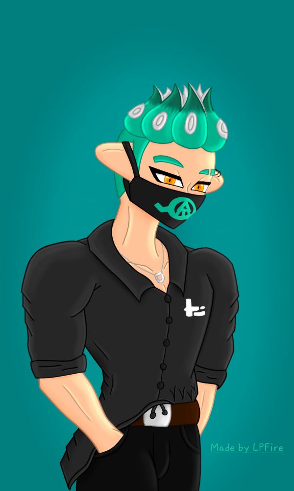 ~ About him ~

Age: 23

Height: 182 cm (6'0)

Nationality: 🇯🇵 (unofficial, but I'll make it canon)

Birthday: 10th December 2001

Zodiac Sign: ♐️

MBTI-Type: INTJ

3 Favorite Weapons:

- E-liter 4K Sniper
- Nautilus 79
- Enperry Dualies 

5 Facts about him:

- An introvert Octoling Guy, who doesn't talk so much

- wears everyday a mask on because of his past that he went through a lot. There is also one face detail he doesn't find it beautiful.

- gets flustered when Jane is around with him and also gets hugs by her. He is secretly in love but doesn't show his feelings to her.

- Zac joined the Splatgroup "Lilac Legends" after he won the challenge against Jake. He is the Backliner from the group.

- He likes all of the Ranked Battle Mode and doesn't one that he doesn't like it, because he is good at it. But his favorite Ranked Battle Mode is Tower Control