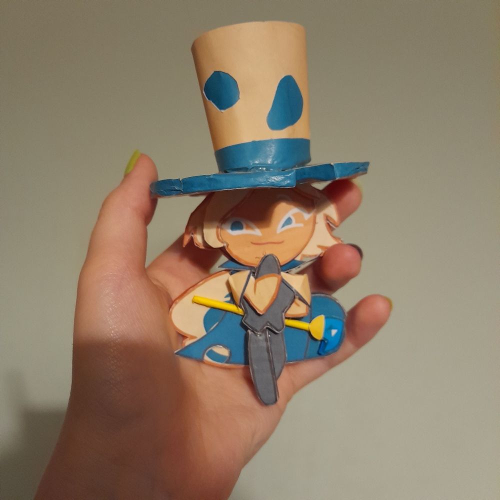 a paper craft model of Roguefort Cookie from Cookie Run: Ovenbreak