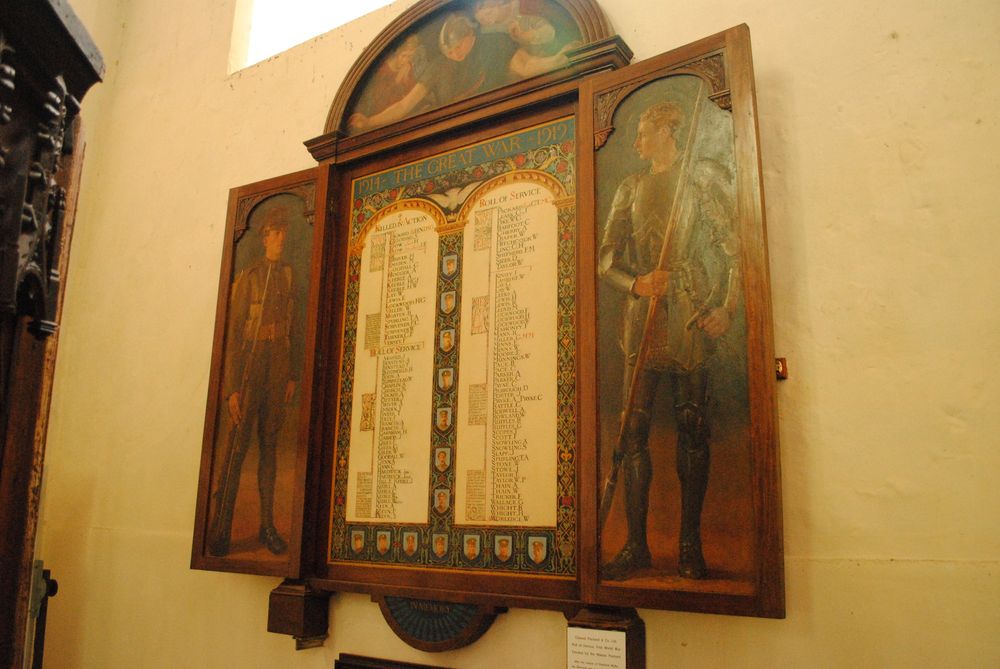 The Edward Packard & Co Memorial and Roll of Honour in St Mary's Church Bramford.
