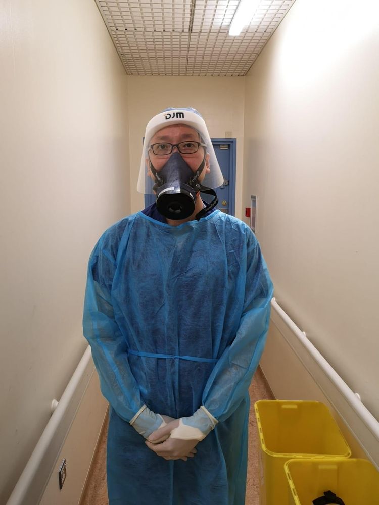 Me wearing PPE outside of COVID ICU.
