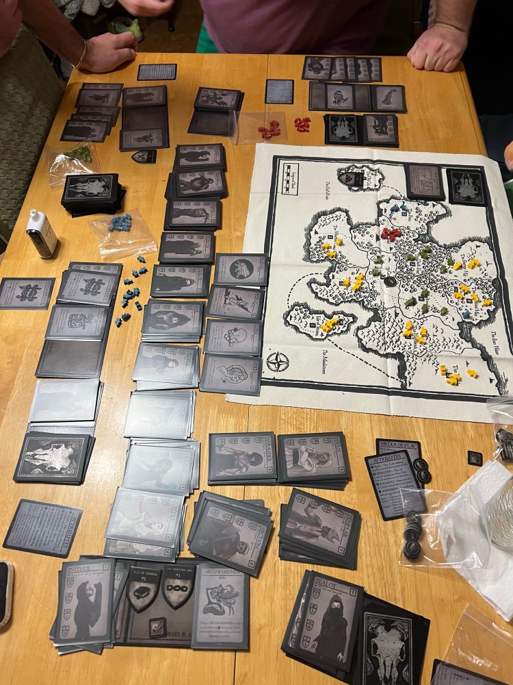 Eschaton cloth board and cards