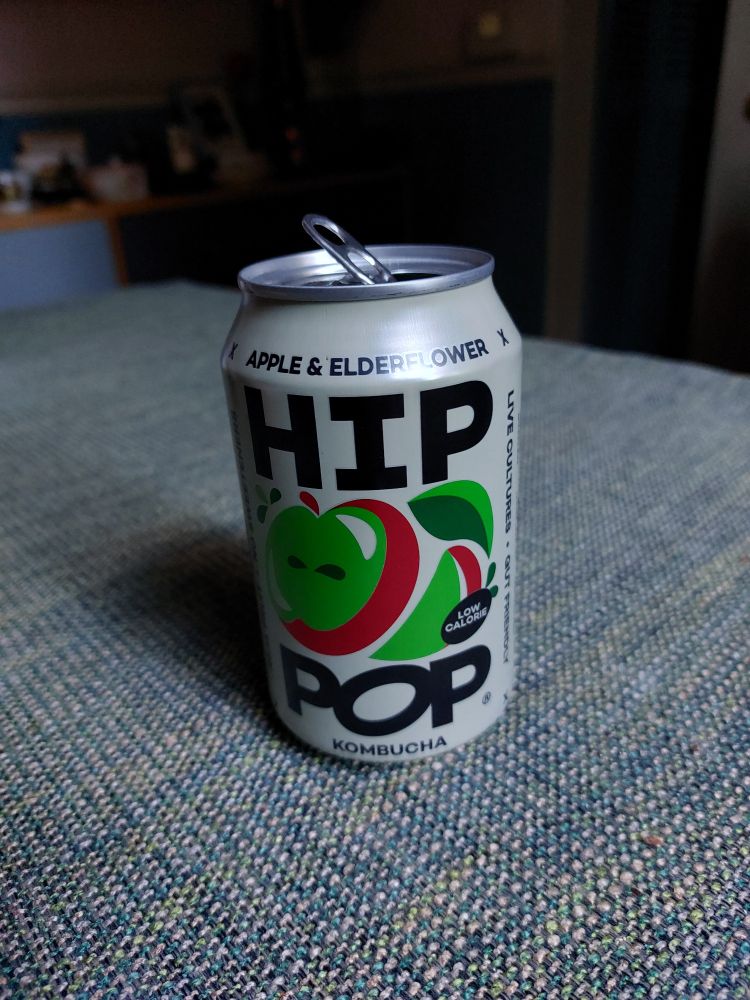 Tin of Hip Pop kombucha drink