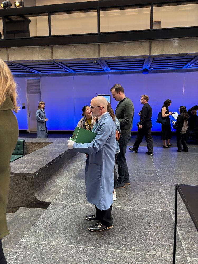 A man doing important and mysterious work. 