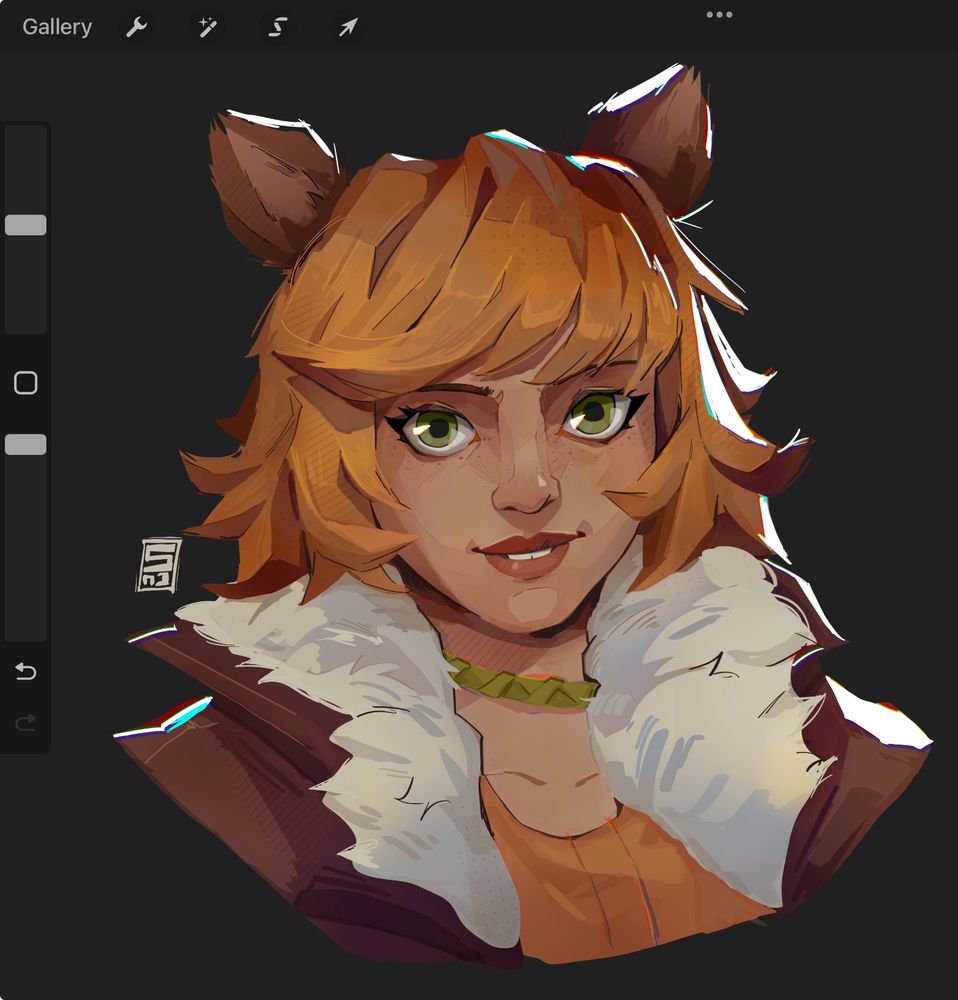 Portrait drawing of Squirrel girl from  Marvel Rivals .