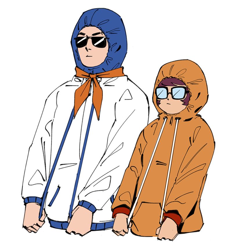 fred jones and velma dinkley (scooby doo) pulling on the drawstrings of their hoodies so the hoods wrap around their faces

#ScoobyDoo #rkgk