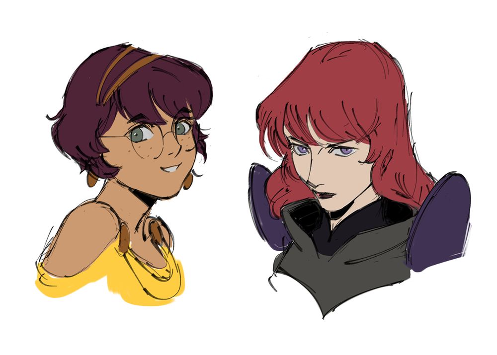 AU sketches of velma as a princess and daphne as a knight