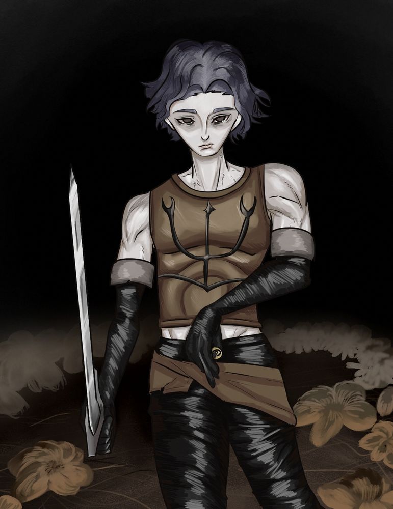 Cahara from Fear and Hunger, posing to face his demise