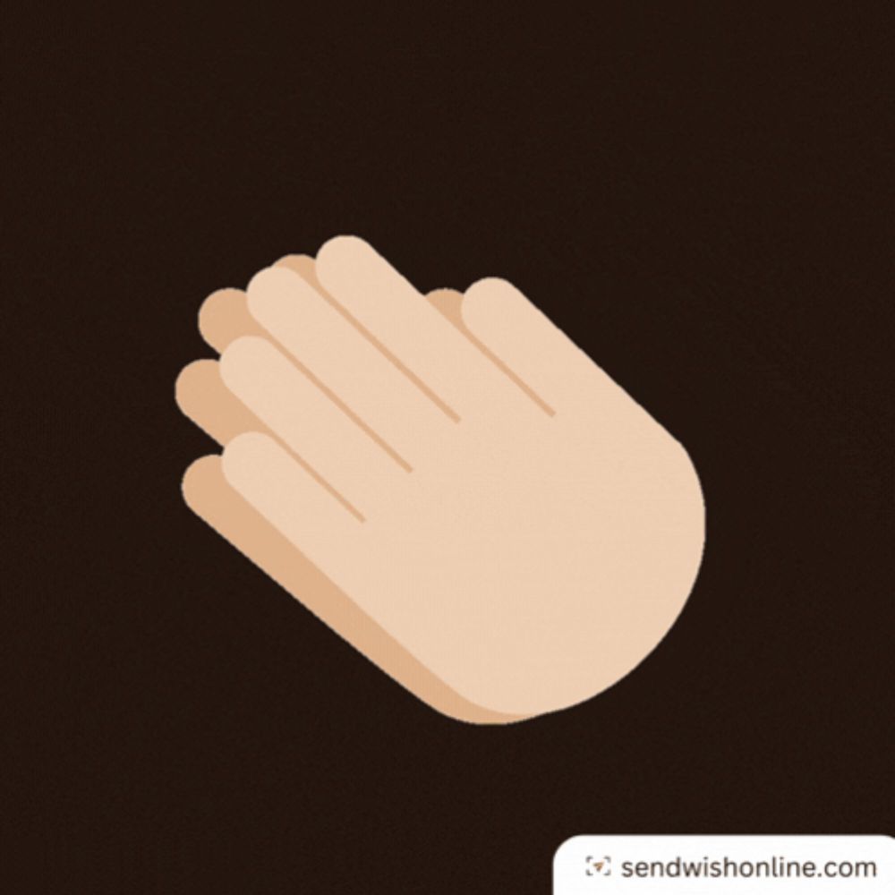 an icon of a hand clapping with the website sendwishonline.com in the lower right corner