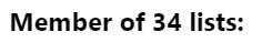 Member of 34 lists: