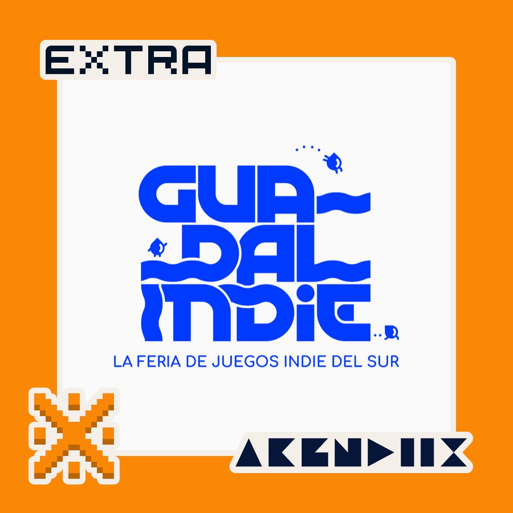 Guadalindie's logo inside the frame used for the "Extra" category. It is an orange square frame with the word extra in all capitals at its inner top left corner, the extra symbol at the inner bottom left corner and "abendiix" written in its own font style at the inner bottom right corner.