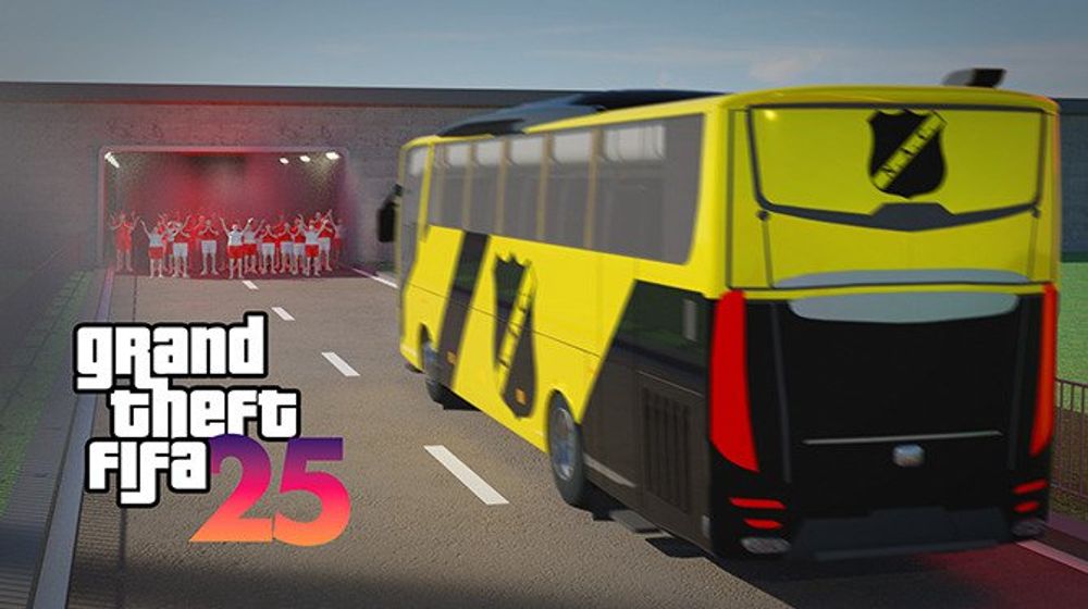 In Grand Theft Fifa 25 kun je met de spelersbus hooligans omverrijden