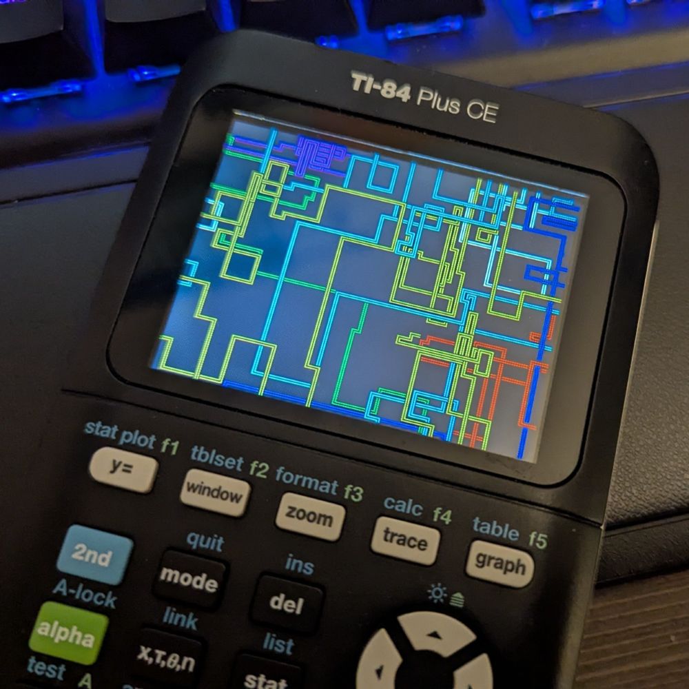 Pipes screensaver animation on the TI-84+ CE. Inspired by https://github.com/pipeseroni/pipes.sh/