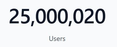 Twenty five million and twenty users, to be exact.