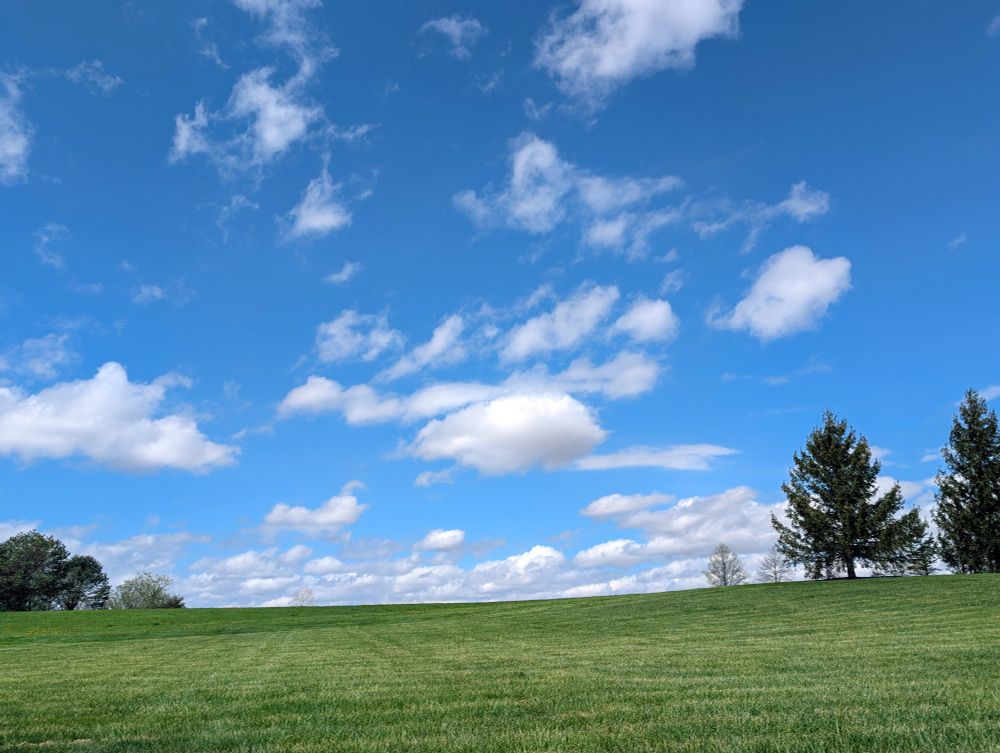 The view from my back yard, which looks suspiciously like the Windows XP screensaver