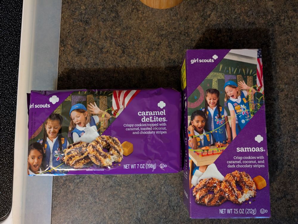 I have both caramel deLites AND samoas Girl Scout cookies in the house when one is only supposed to have one or the other