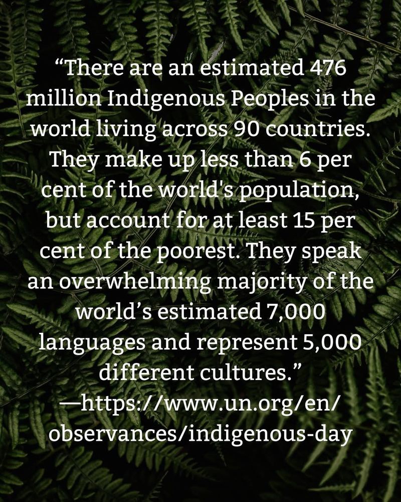 August 9th is the international Day of the World's Indigenous people. it was first pronounced by the UN General Assembly in 1994 and commemorated the day of the first meeting of the UN Working Group on Indigenous
Populations.