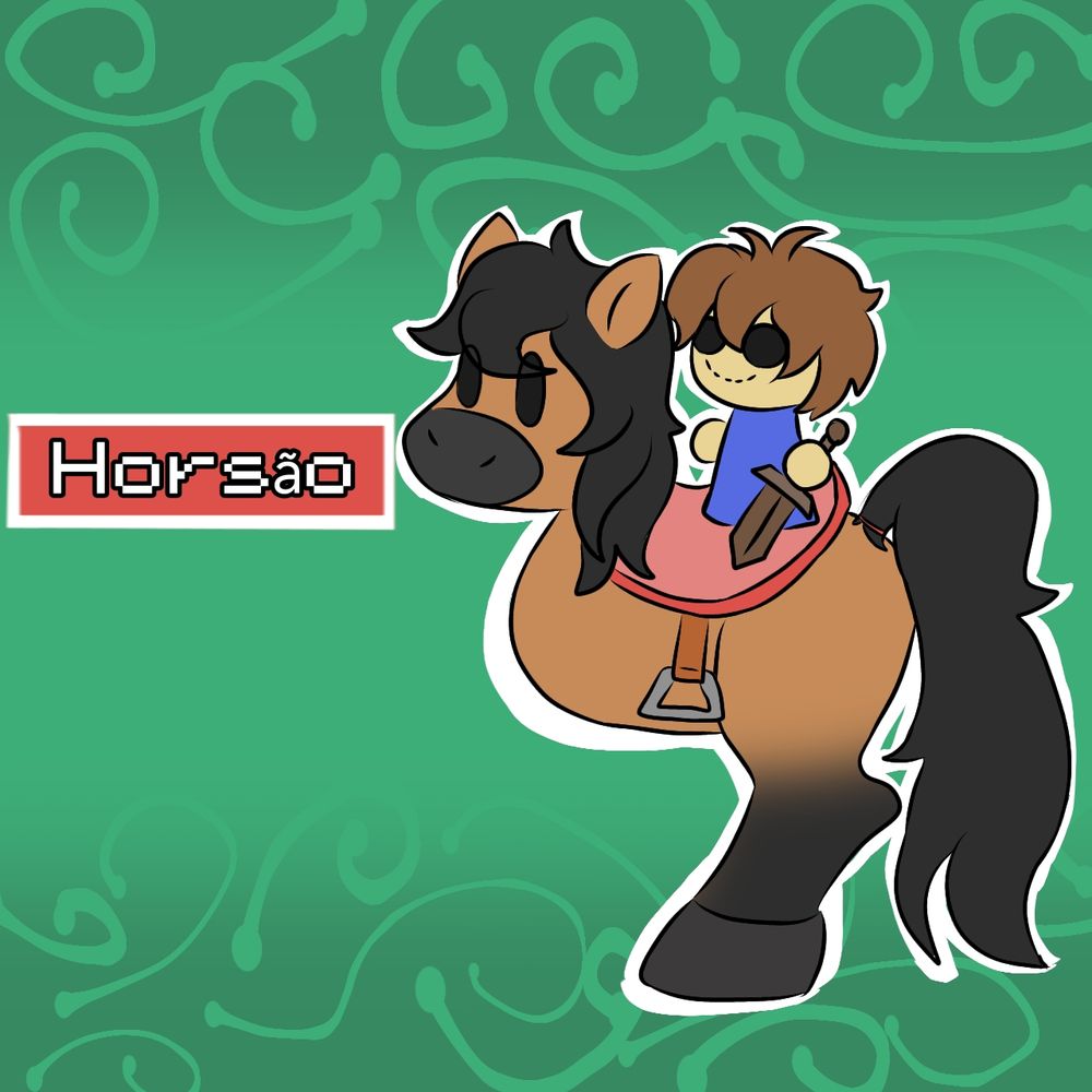 Cavalo com um boneco