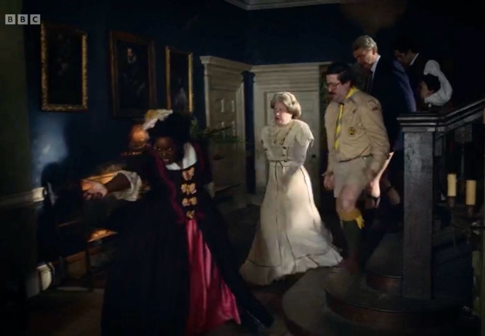 Kitty from the BBC’s Ghosts being Spider-Man.