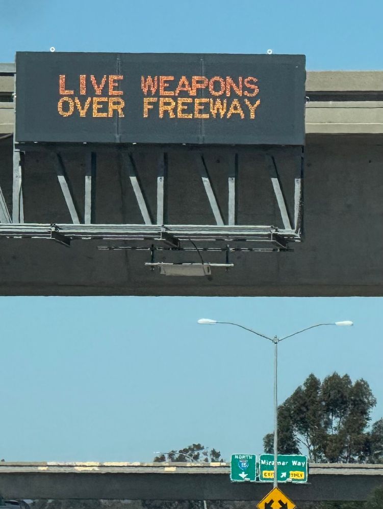 Live weapons over freeway