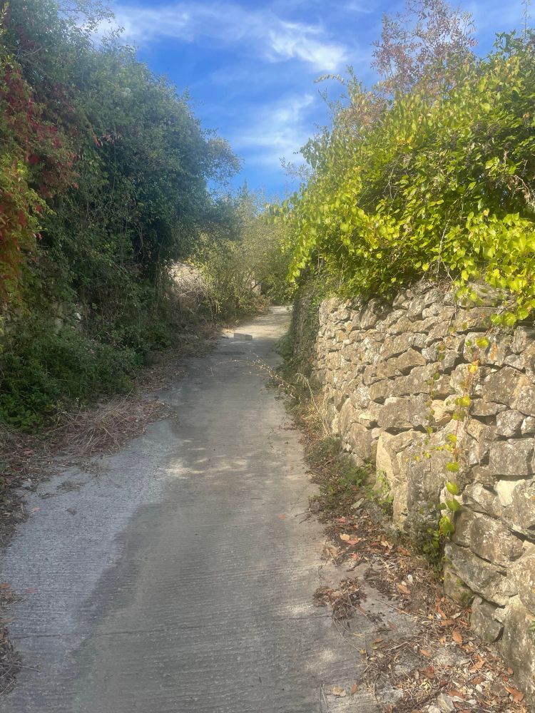 Steep upward climb