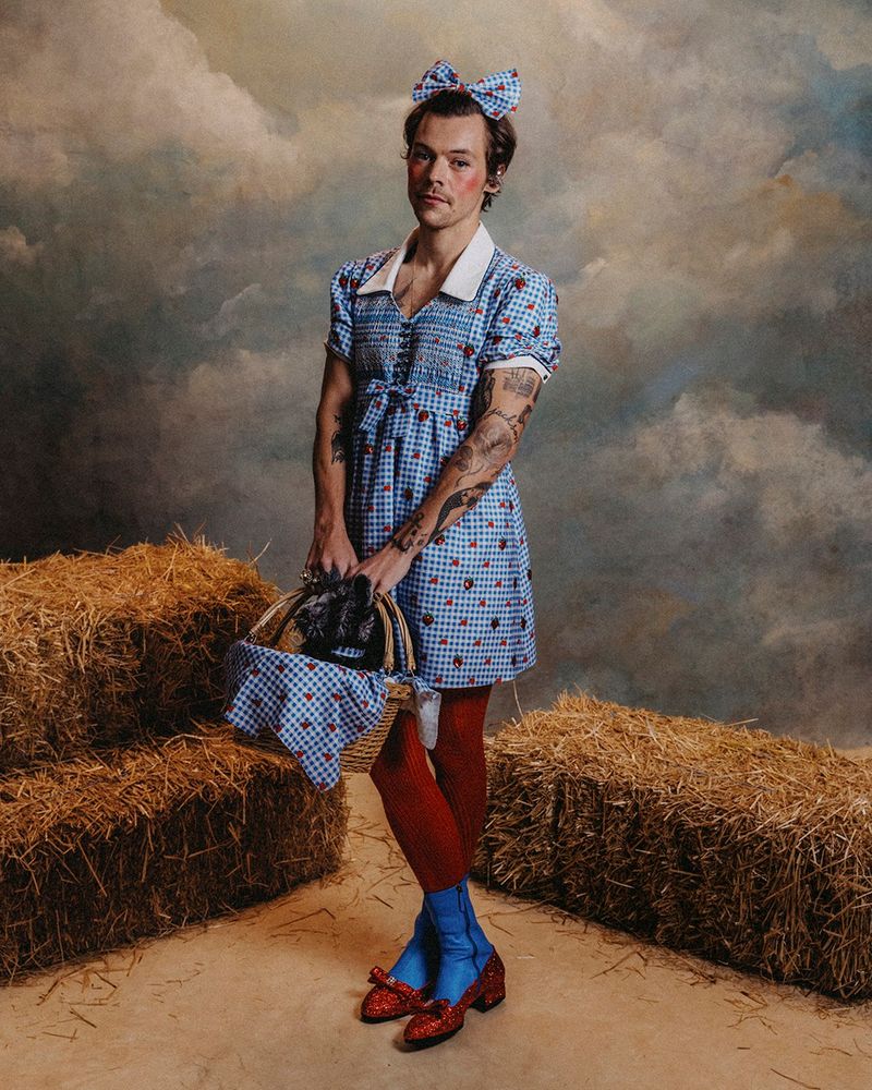 Harry Styles dressed as Dorothy