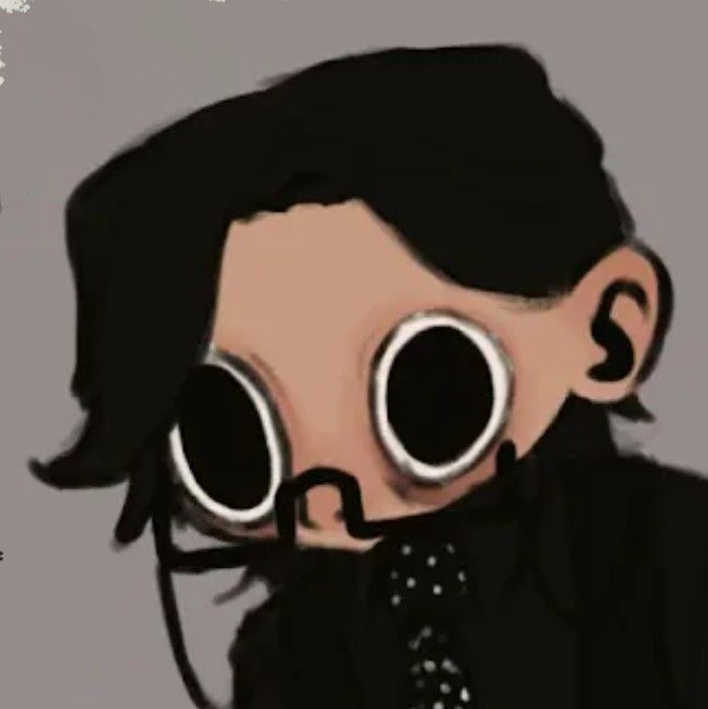 Edwin fanart with comically enormous, haunted eyes