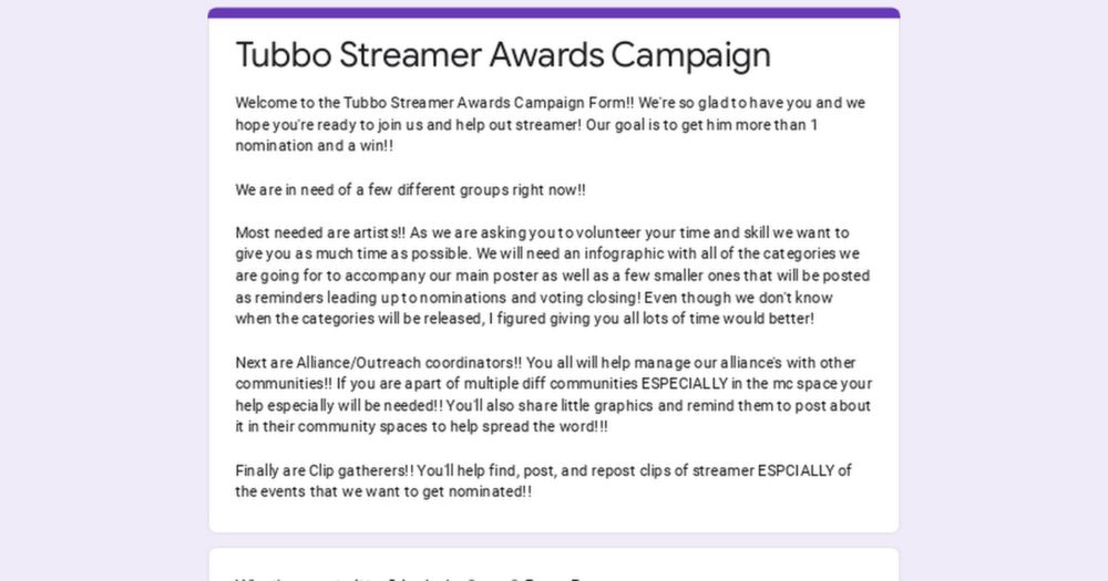 Tubbo Streamer Awards Campaign