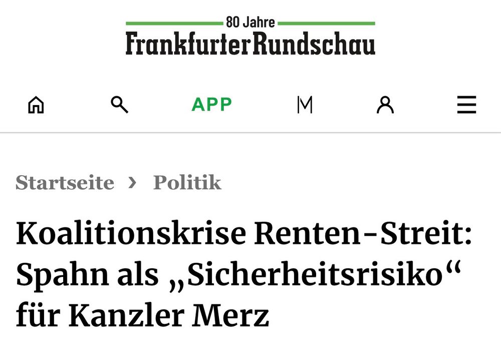 Frankfurter Rundschau: Koalitionskrise Renten-Streit: Spahn als „Sicherheitsrisiko" für Kanzler Merz