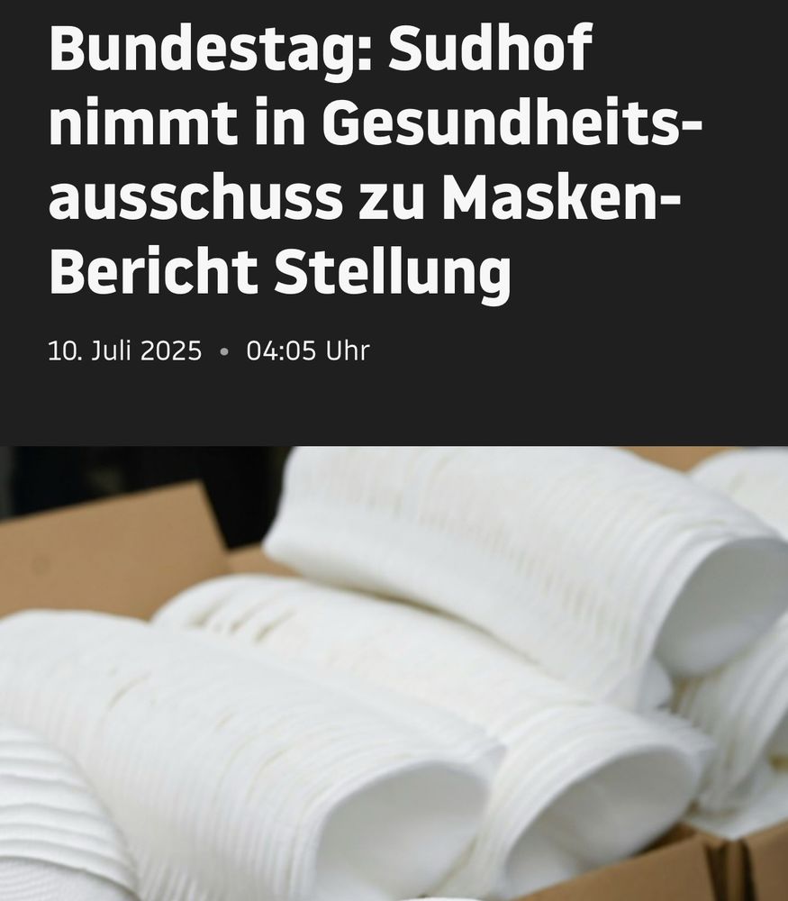STERN: Bundestag: Sudhof nimmt in Gesundheitsausschuss zu Masken-Bericht Stellung