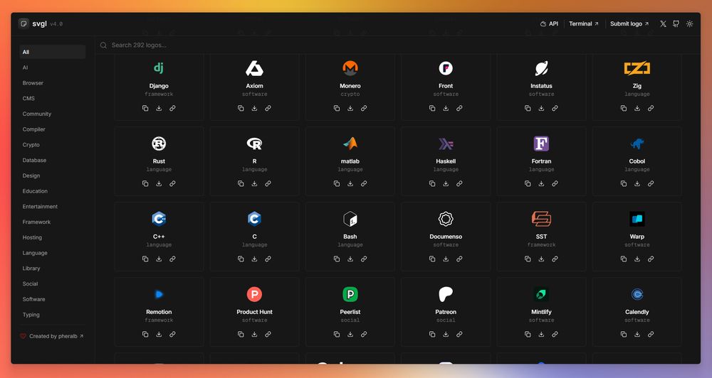 Find that SVG you need for that project, quickly svgl.app