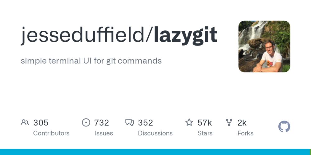 `lazygit`: A nifty, well made terminal UI for git commands with an intuitive interface for easy repository management.

github.com/jesseduffiel...