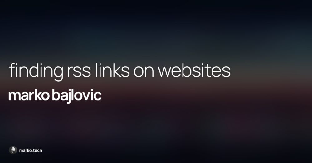 Using the console to find RSS links on a website
marko.tech/journal/find...