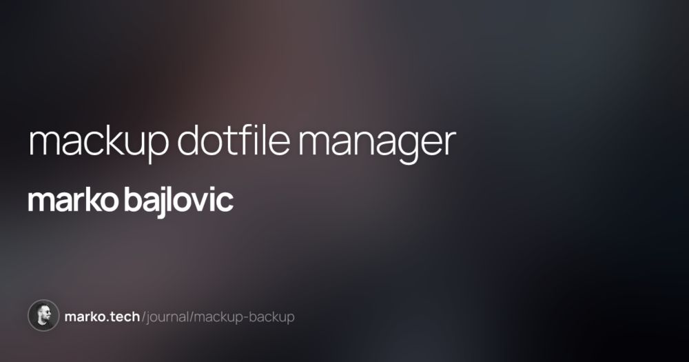 Mackup is a command-line tool for macOS that automates backing up configuration files. By syncing these settings to cloud storage, you can maintain a consistent environment across multiple machines, making it easy to switch or upgrade systems without losing your config.

marko.tech/journal/mack...