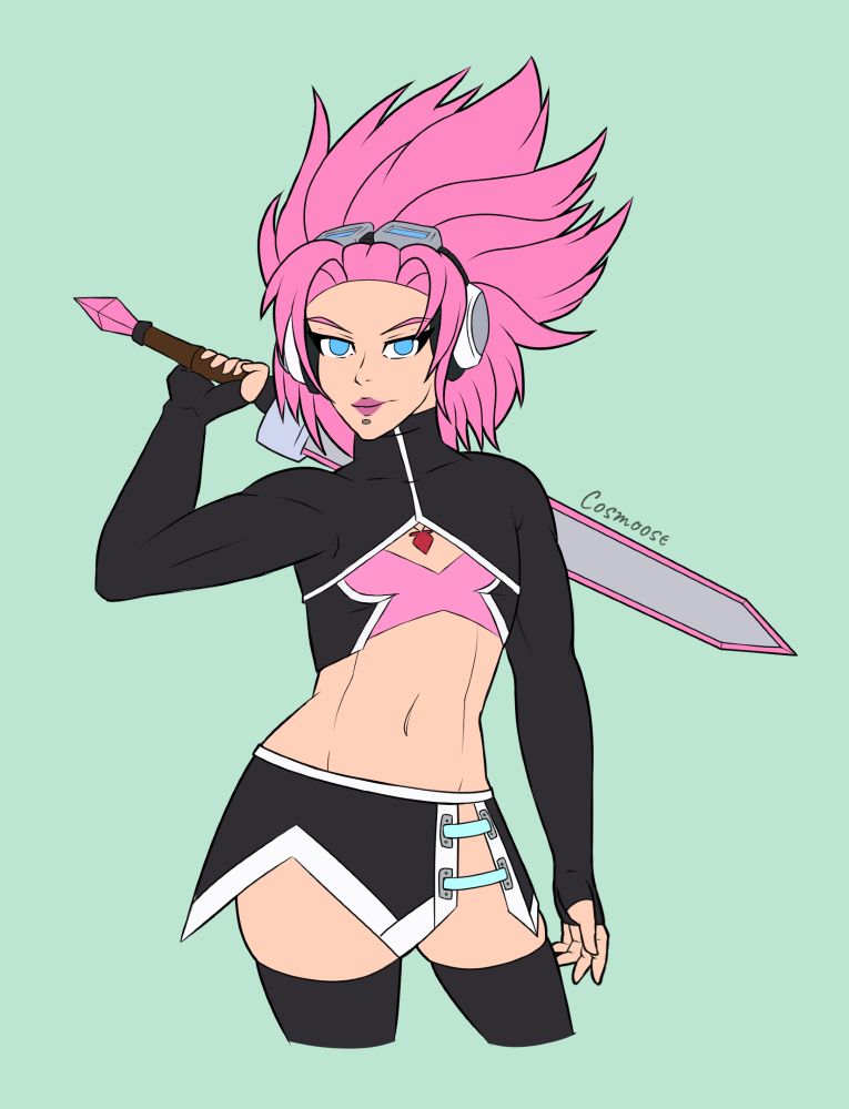 TopSpinTheFuzzy with an epic sword