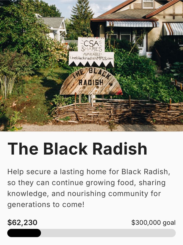 The Black Radish
Help secure a lasting home for Black Radish, so they can continue growing food, sharing knowledge, and nourishing community for generations to come!