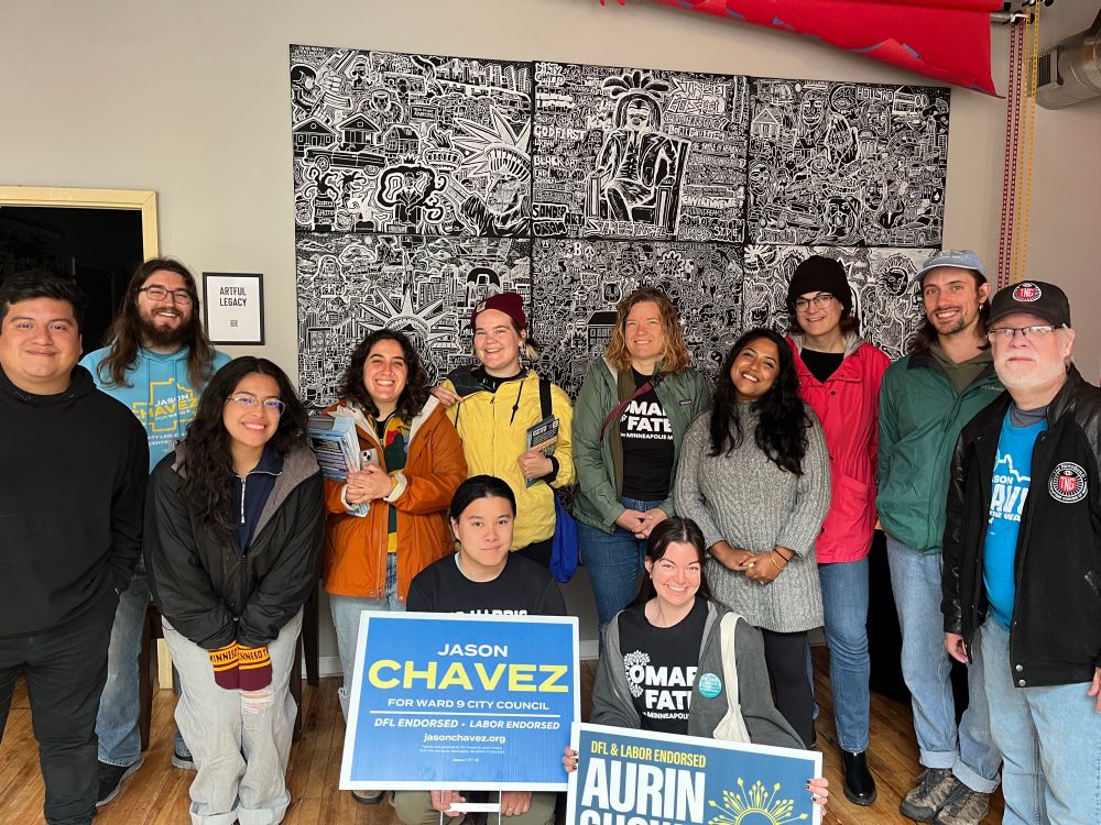 Team Aurin launches a GOTV door knock with Team Chavez and Team Fateh