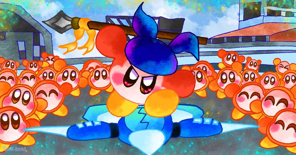 Redraw of the waddle dee cutscene from the second Kirby air riders direct🌟💫