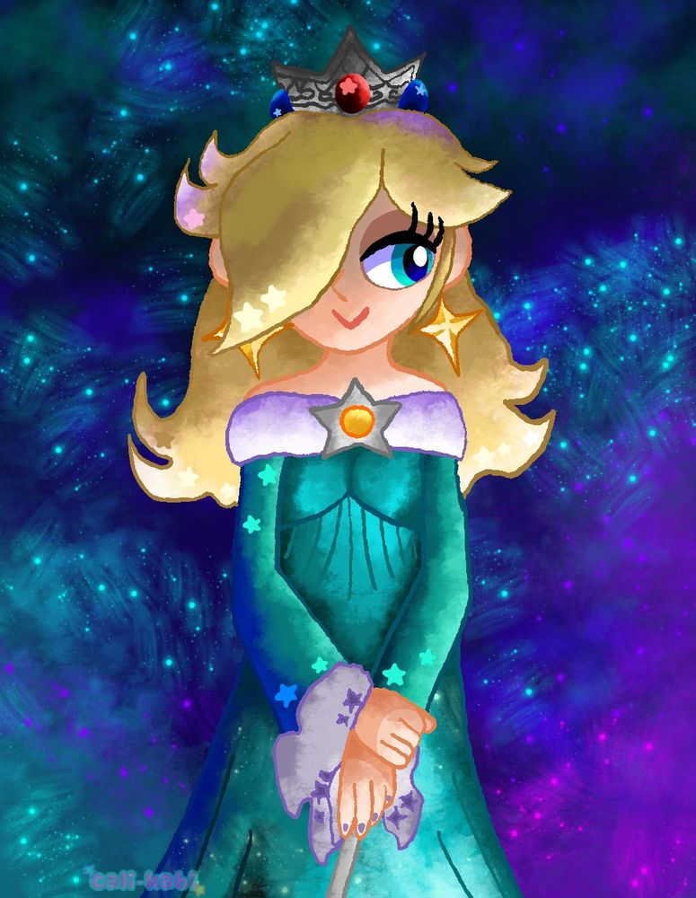 Rosalina redraw from the Mario Galaxy Trailer🌟💫she has a smug expression too ^^