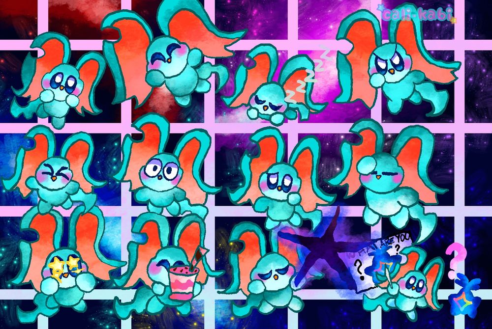 Elfilin expression doodles :D with a starry at the bottom right :)🌟💫