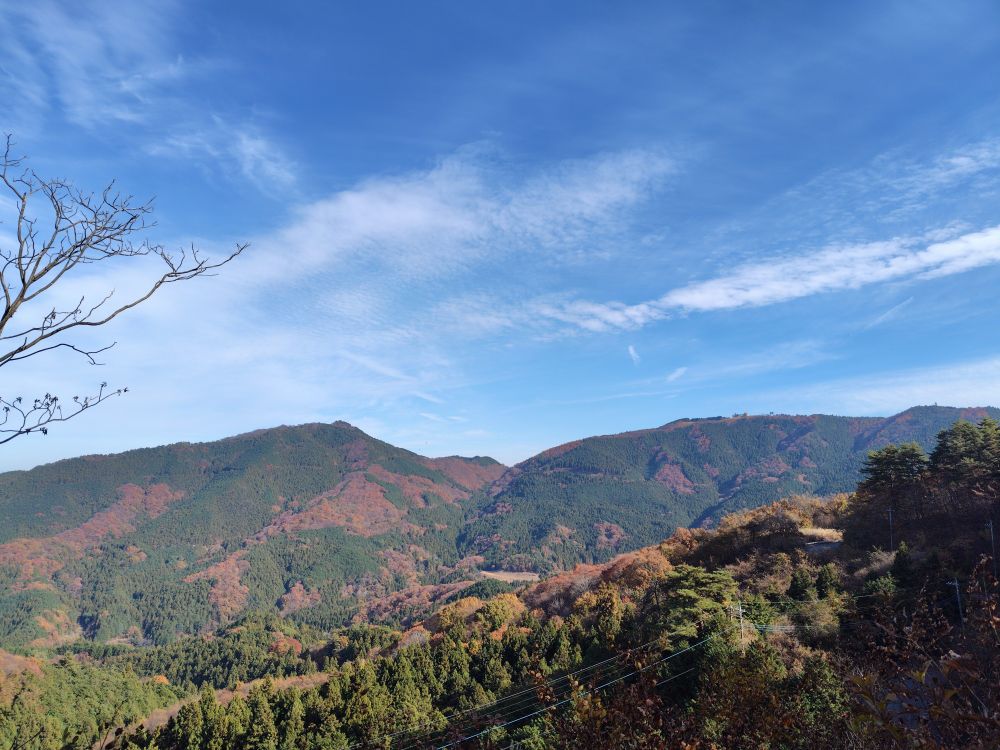 右：堂平山、左：笠山（笠山へは今回は登っていません）
