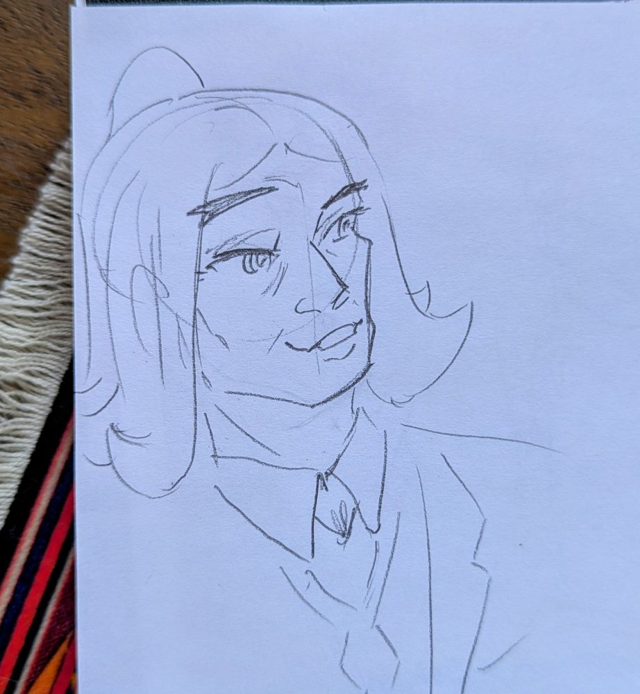 A pencil sketch of Hassel from pokemon.